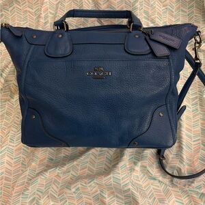 Coach Large Royal Blue Leather Crossbody Mickie Satchel